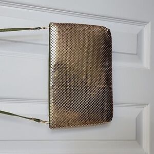 Vintage Whiting and Davis Gold Linked Metal Mesh Purse Shoulder Bag Cross Body‌